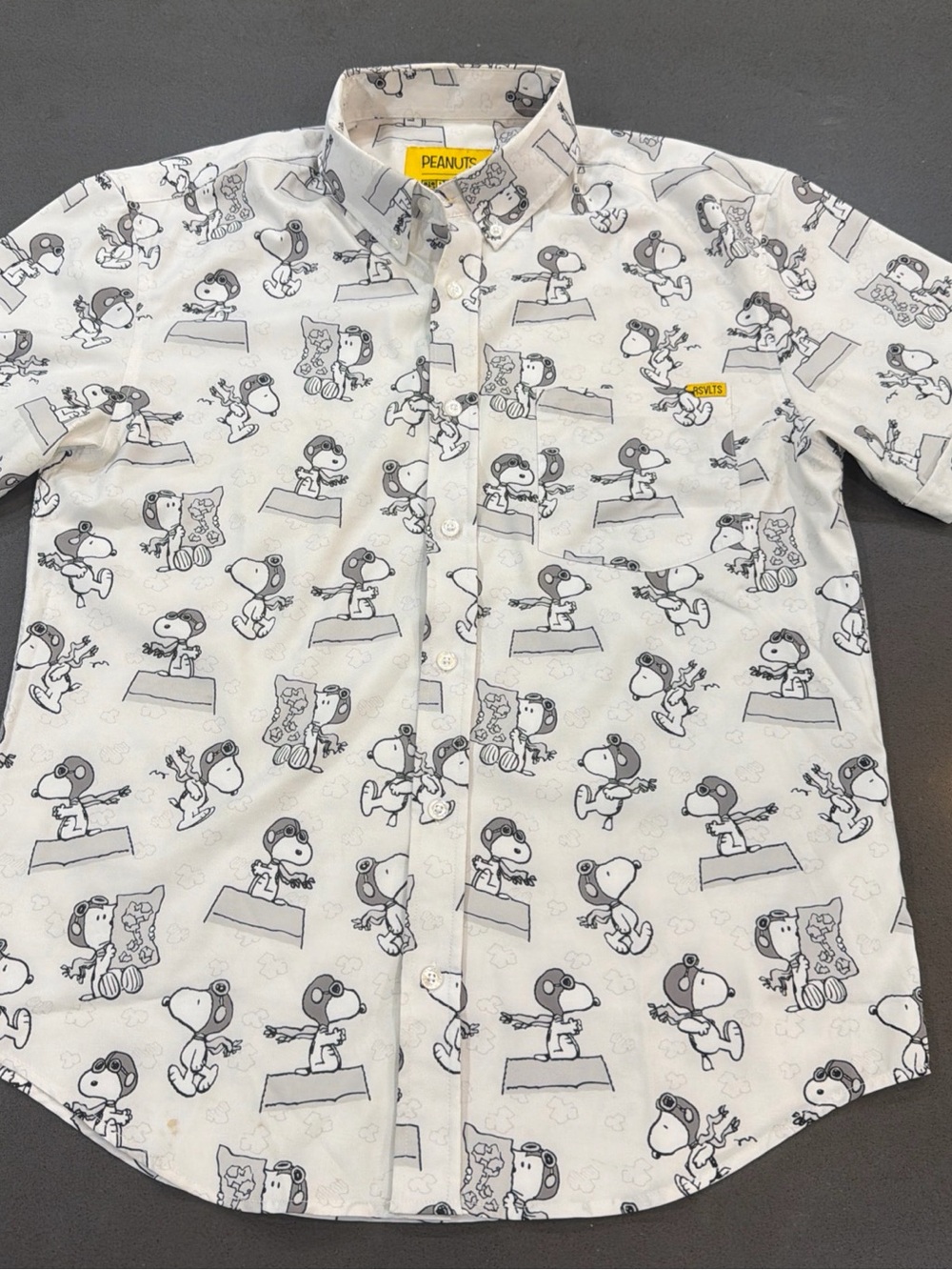 RSVLTS Peanuts Flying Ace Snoopy KUNUFLEX Button-Up Shirt Men’s Medium